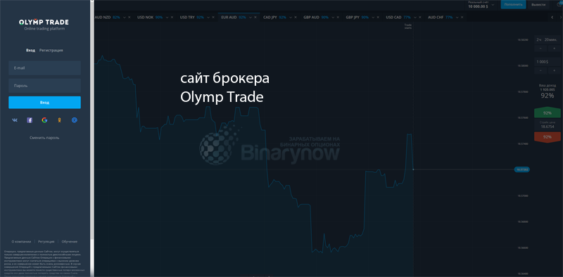 Сайт компании Olymp Trade